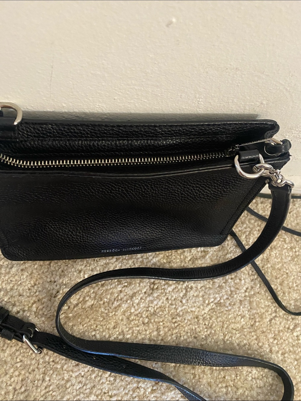 Rebecca Minkoff Black Pebbled Leather Small Crossbody - Picture 3 of 4